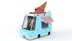 cartoon ice cream car 3D
