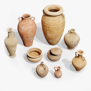 3D Egyptian Jugs
