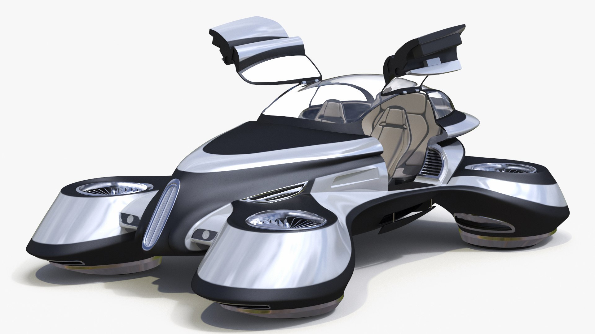 Hover Car Concept by Lazzarini Rigged 3D model preview