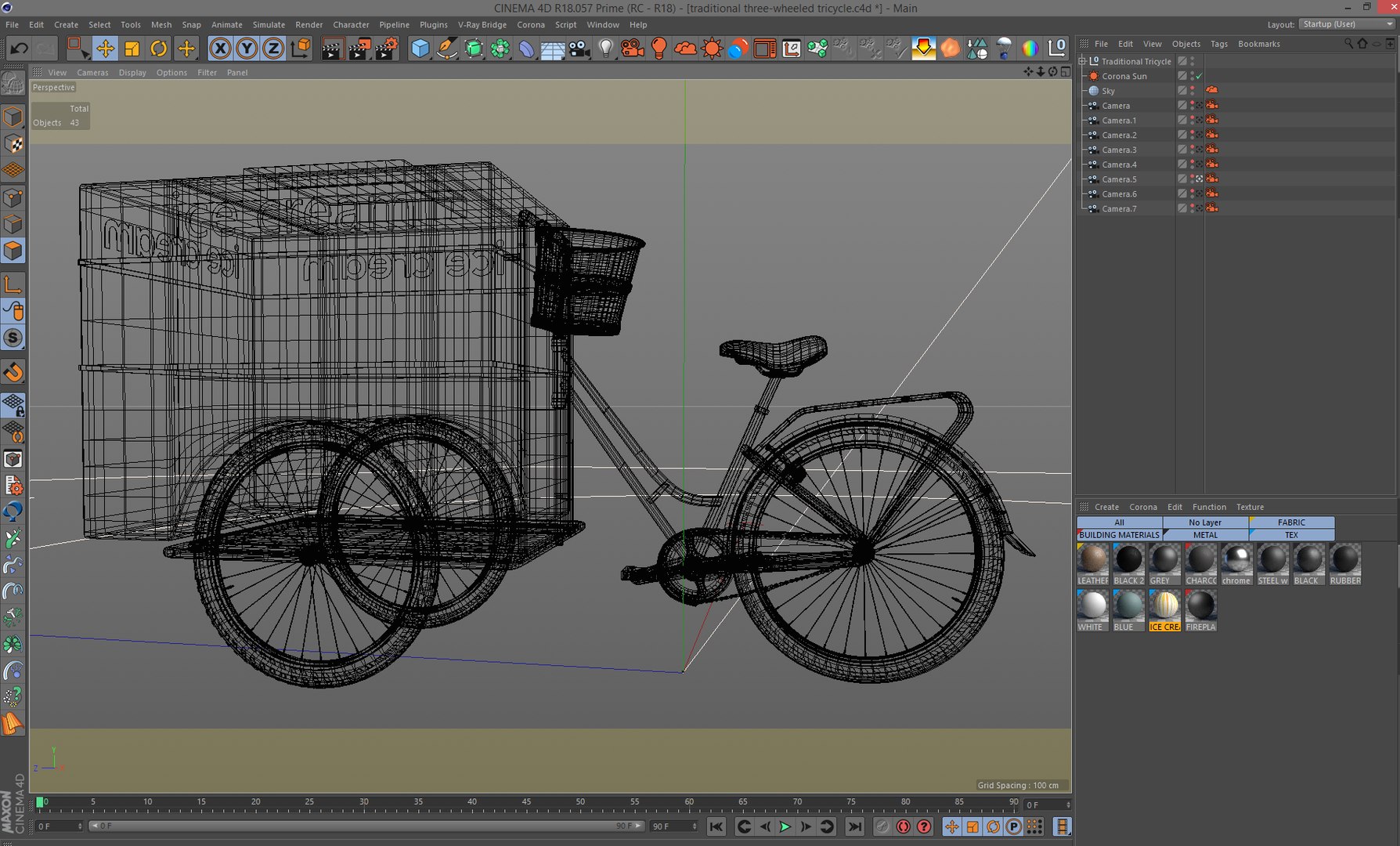 Traditional Three-wheeled Tricycle Model - TurboSquid 1410937