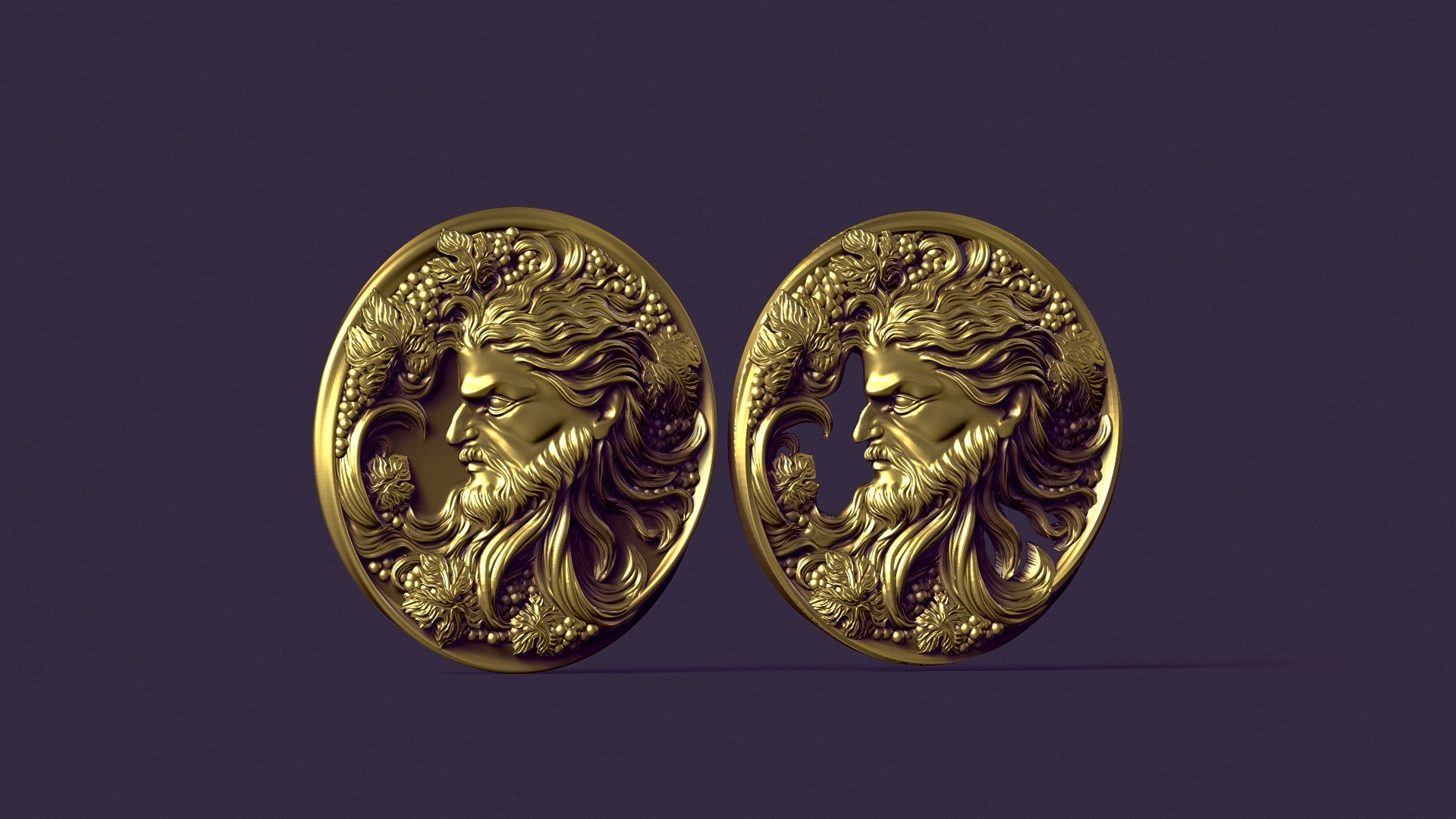Bacchus Coin Pendant Necklace