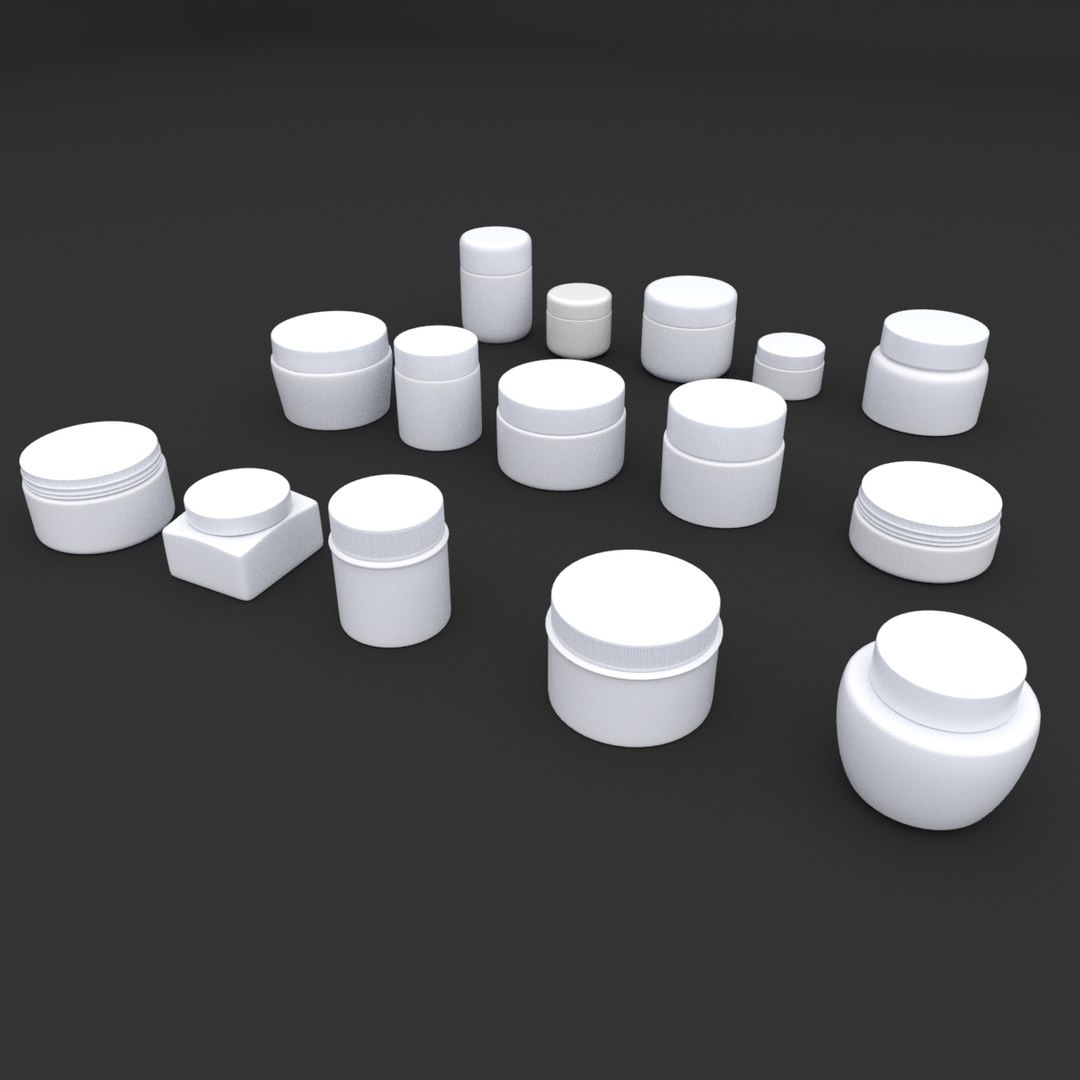 3D Cosmetic Cream Container Set Model - TurboSquid 2218652