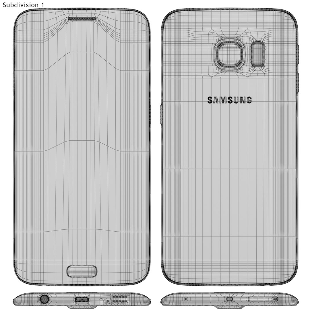 Realistic Samsung Galaxy S6 3d Model