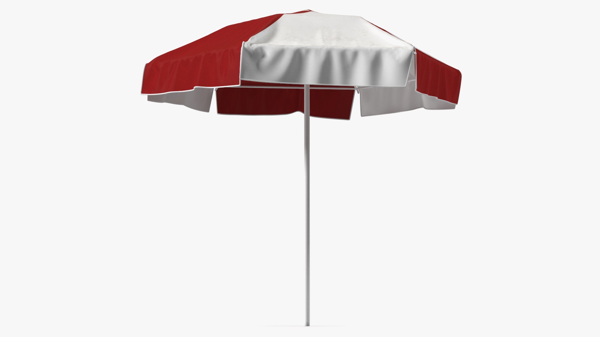 Red and White Garden Umbrella 3D model preview