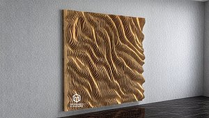 3D model Parametric Wavy Wooden Wall Decor 05 - wood cutting machines