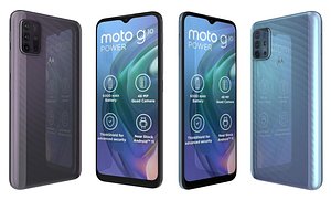 Motorola Moto G10 Power Aurora Grey And Breeze Blue 3D model