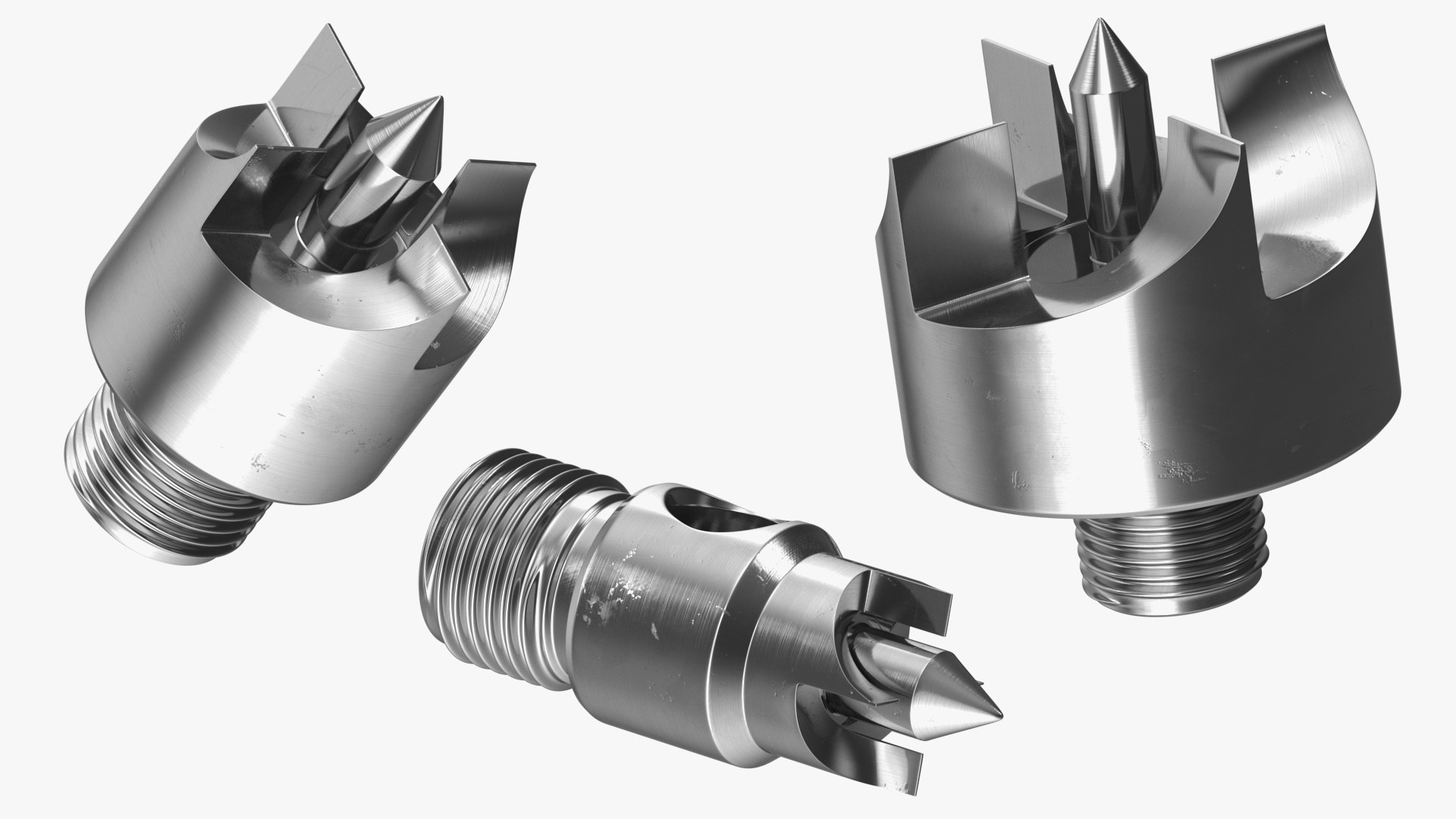 Wood Lathe 4 Prong Drive Center Set 3D model preview