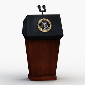 3D white house podium