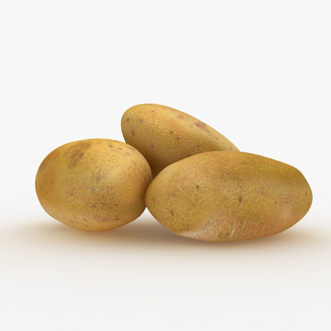 Realistic Potatoes Yellow Red 3d Model