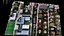 town buildings sector diorama terrain drone scan