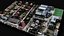 town buildings sector diorama terrain drone scan