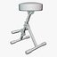 Guitar Stool with Footrest 3D model