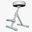 Guitar Stool with Footrest 3D model
