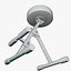 Guitar Stool with Footrest 3D model