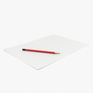 A4 Paper And Red Pencil