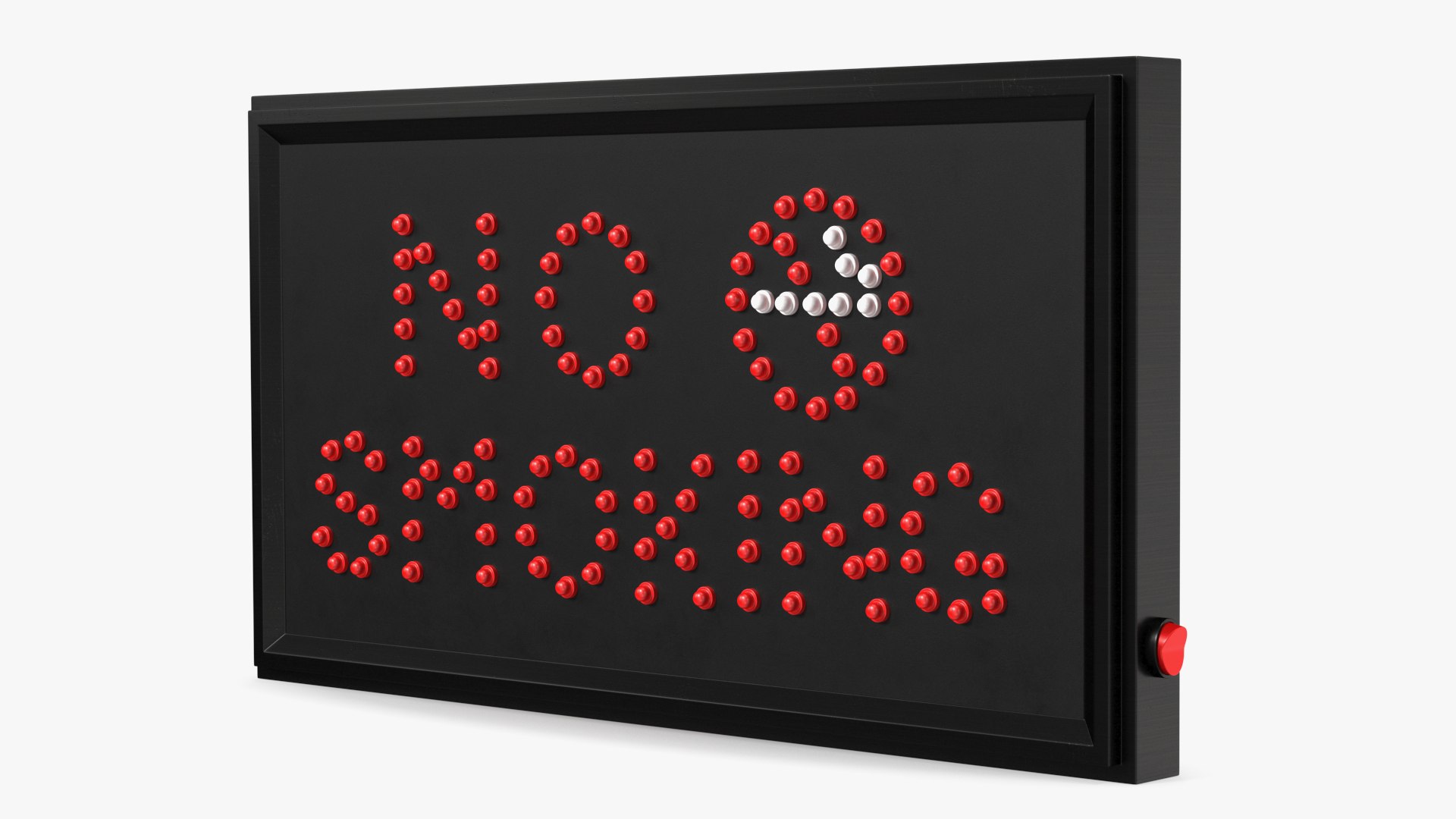 Luminous Red LED Light Sign No Smoking OFF 3D model preview