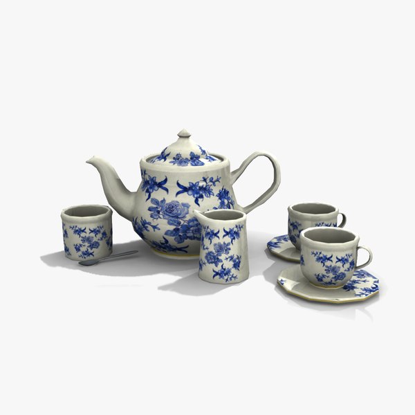 3d obj tea set