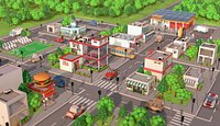 Low Poly Cartoon City Pack