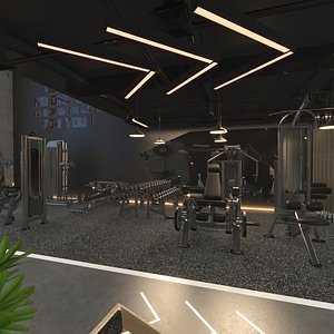 gym fitness interior 3D model