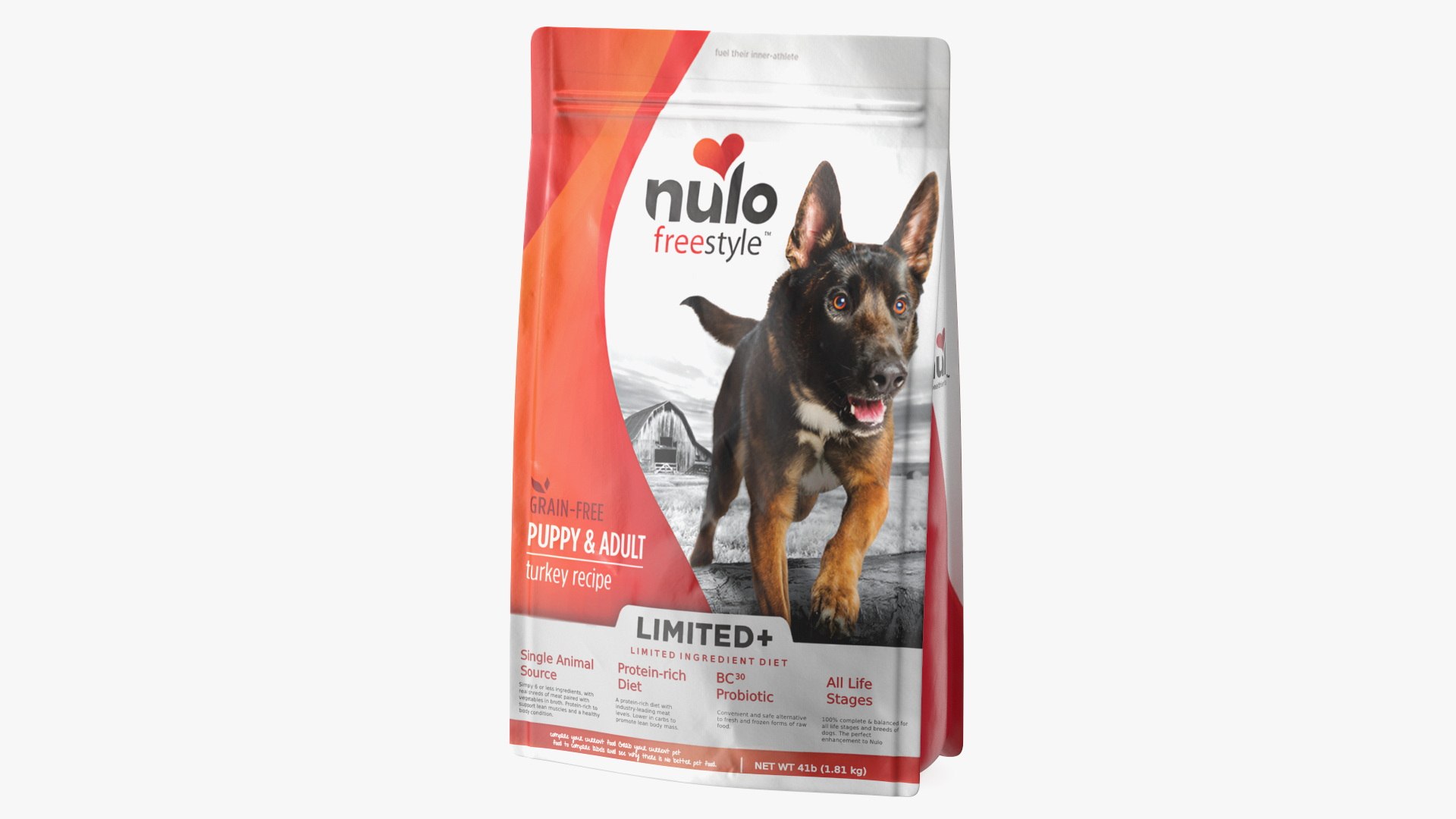Pet Dry Food Nulo 4lb Package 3D model preview