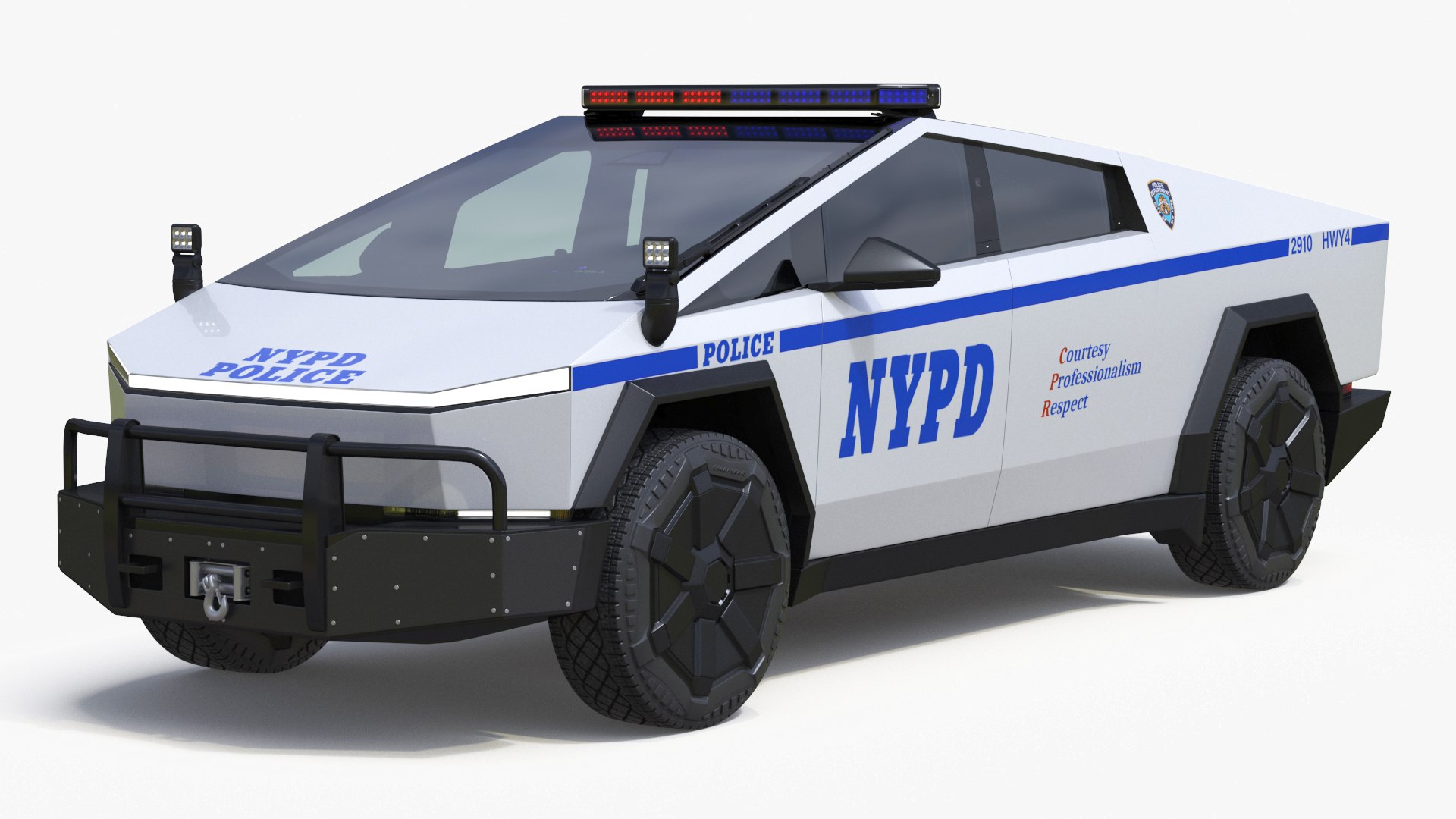 Tesla Cybertruck NYPD 3D model preview