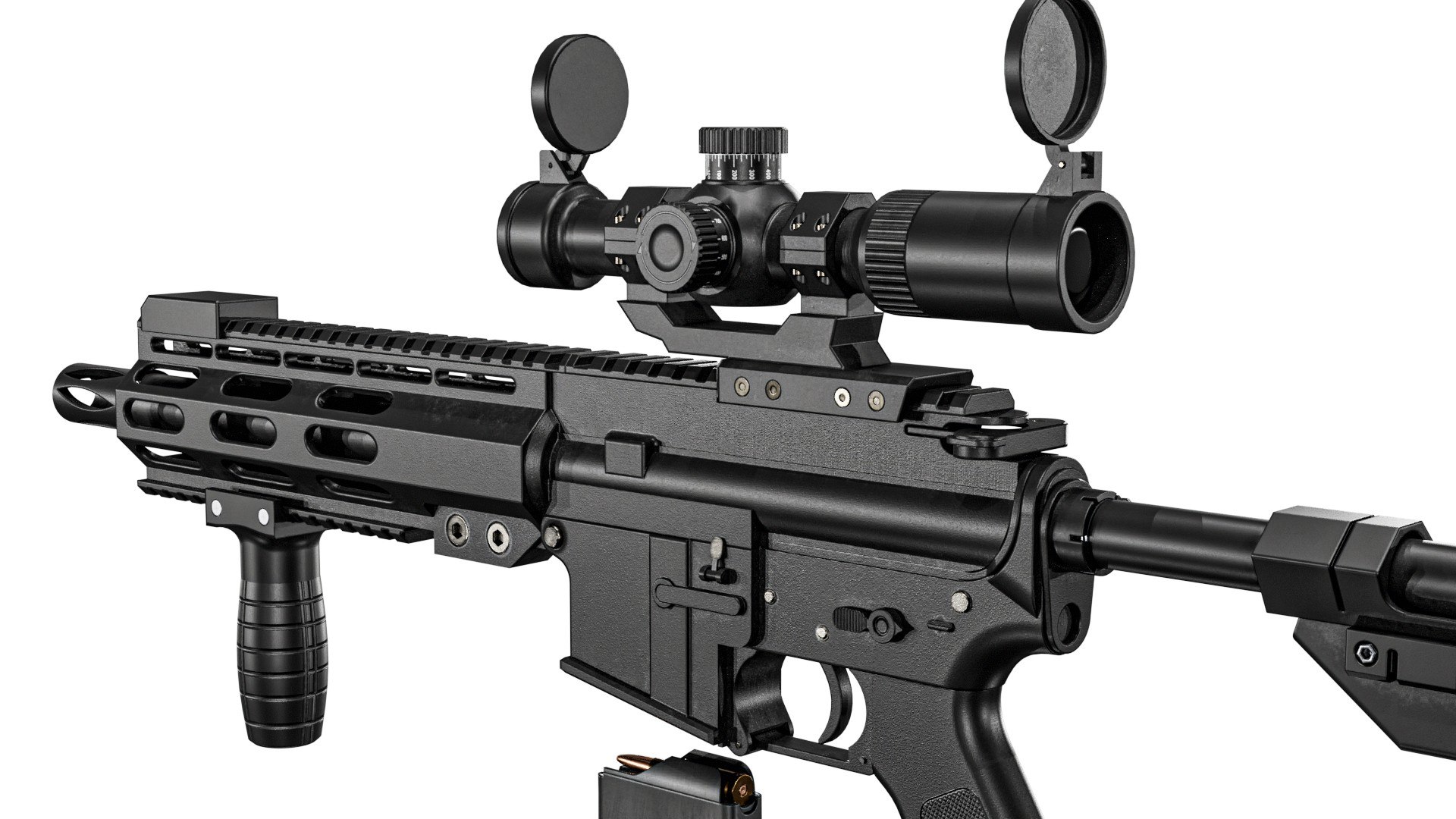 Custom  M4 Rifle 3D model https://p.turbosquid.com/ts-thumb/yG/4ifmNX/0u/m4gunpbr3dmodel3/jpg/1789561016/1920x1080/fit_q87/f96b2c70058a47243d65f43fddc3d2f7e0d8f924/m4gunpbr3dmodel3.jpg