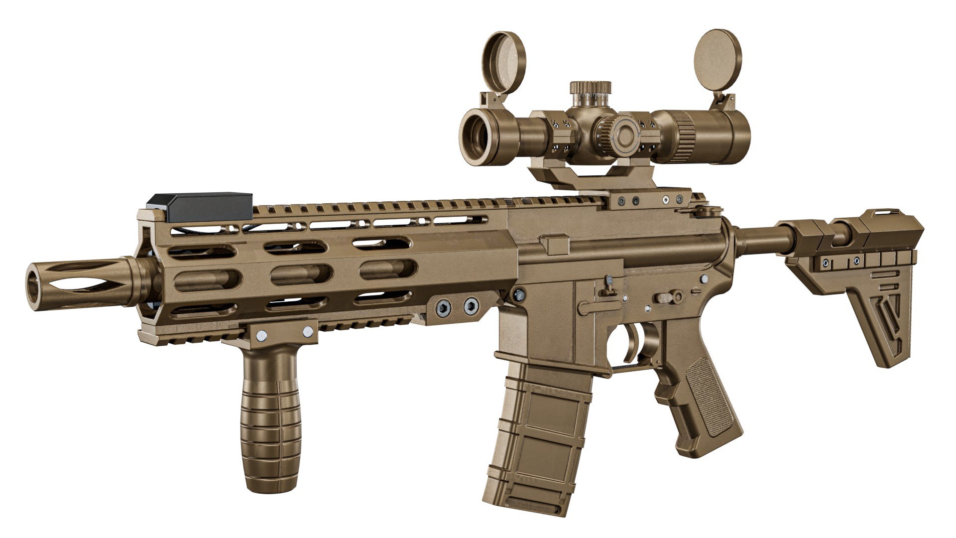 Custom  M4 Rifle 3D model https://p.turbosquid.com/ts-thumb/yG/4ifmNX/Mw/m4gunpbr3dmodel21/jpg/1789561038/1920x1080/fit_q87/df373790d700775290c405c121c39600e12409c6/m4gunpbr3dmodel21.jpg
