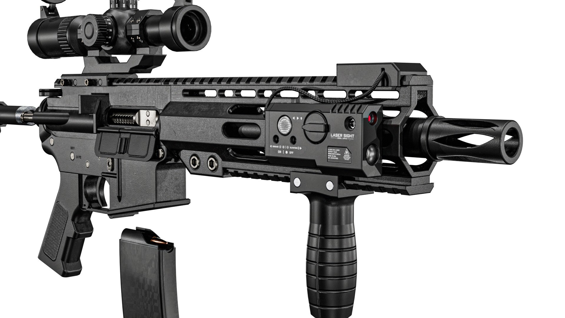 Custom  M4 Rifle 3D model https://p.turbosquid.com/ts-thumb/yG/4ifmNX/hP/m4gunpbr3dmodel9/jpg/1789561023/1920x1080/fit_q87/0bd1f0f63e65d2648e87d53eca480482f3c6bd50/m4gunpbr3dmodel9.jpg