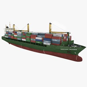 3d model containers ship