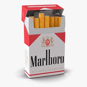 Opened Cigarettes Pack Marlboro