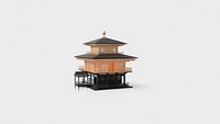 Cartoon Lowpoly Japanese Kinkaku-ji Temples 3D model