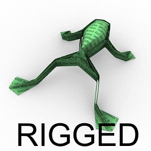 3d model frog origami