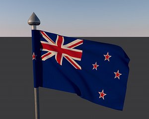 3d flag new zeland