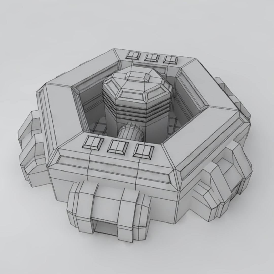 3d Model Command Center Sci-fi Building