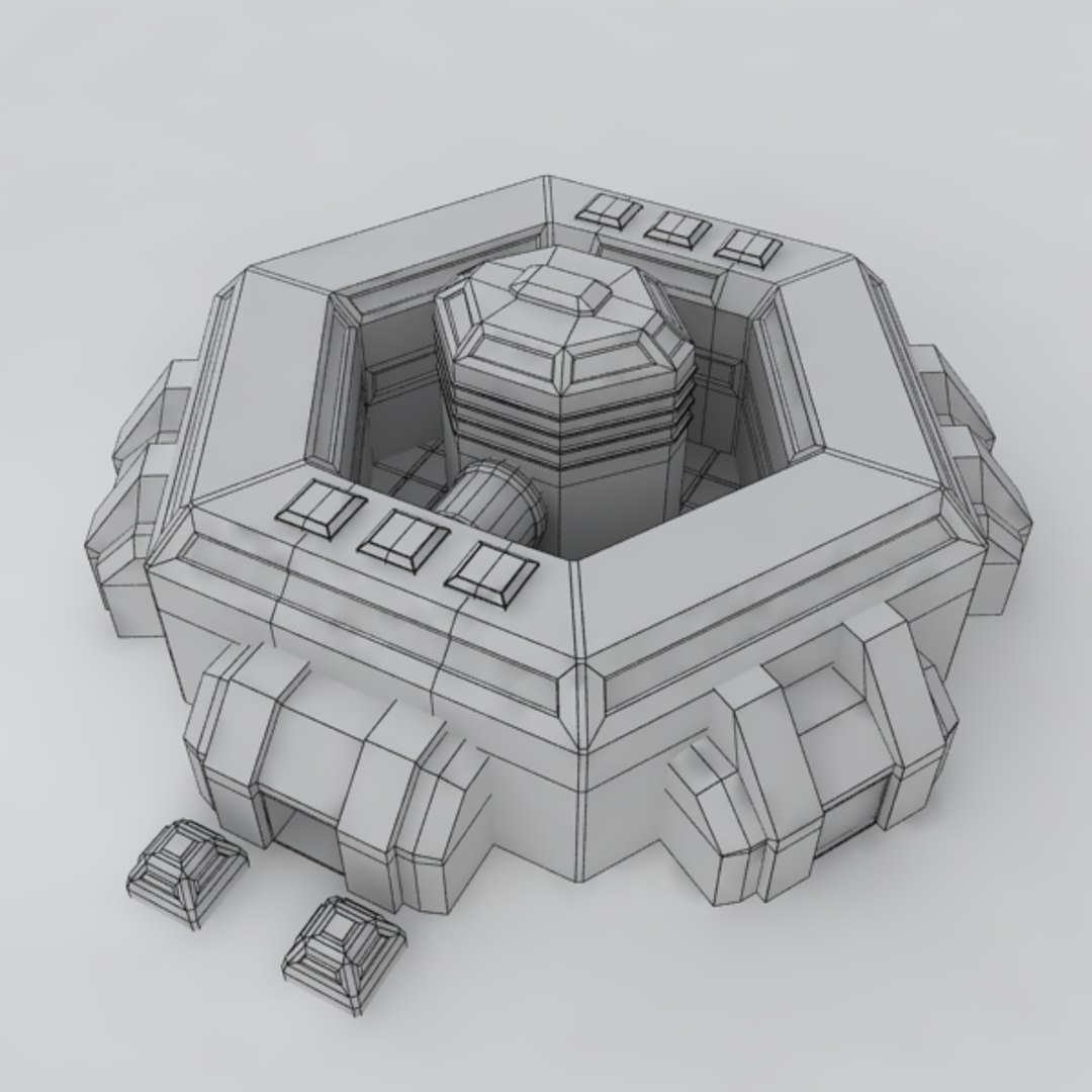 3d Model Command Center Sci-fi Building