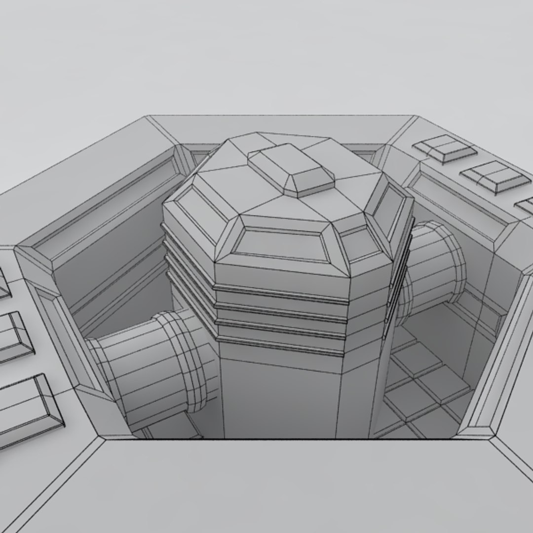 3d Model Command Center Sci-fi Building