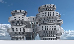 3D building 6 model