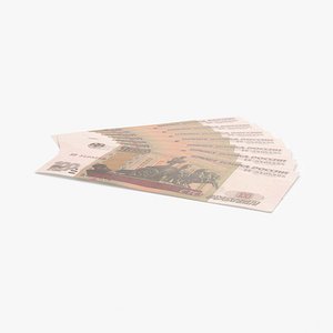 100 Ruble note Fanned