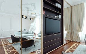 built-in tv wall - 3D