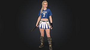 Tactical Cheerleader Female Character 3D Model