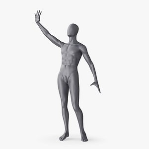 Mannequin Male Black Rigged for Cinema 4D