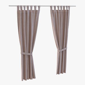 3d model curtain brown
