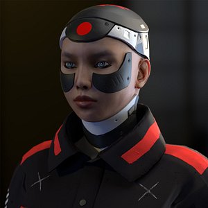 3D model tokyo machine girl character