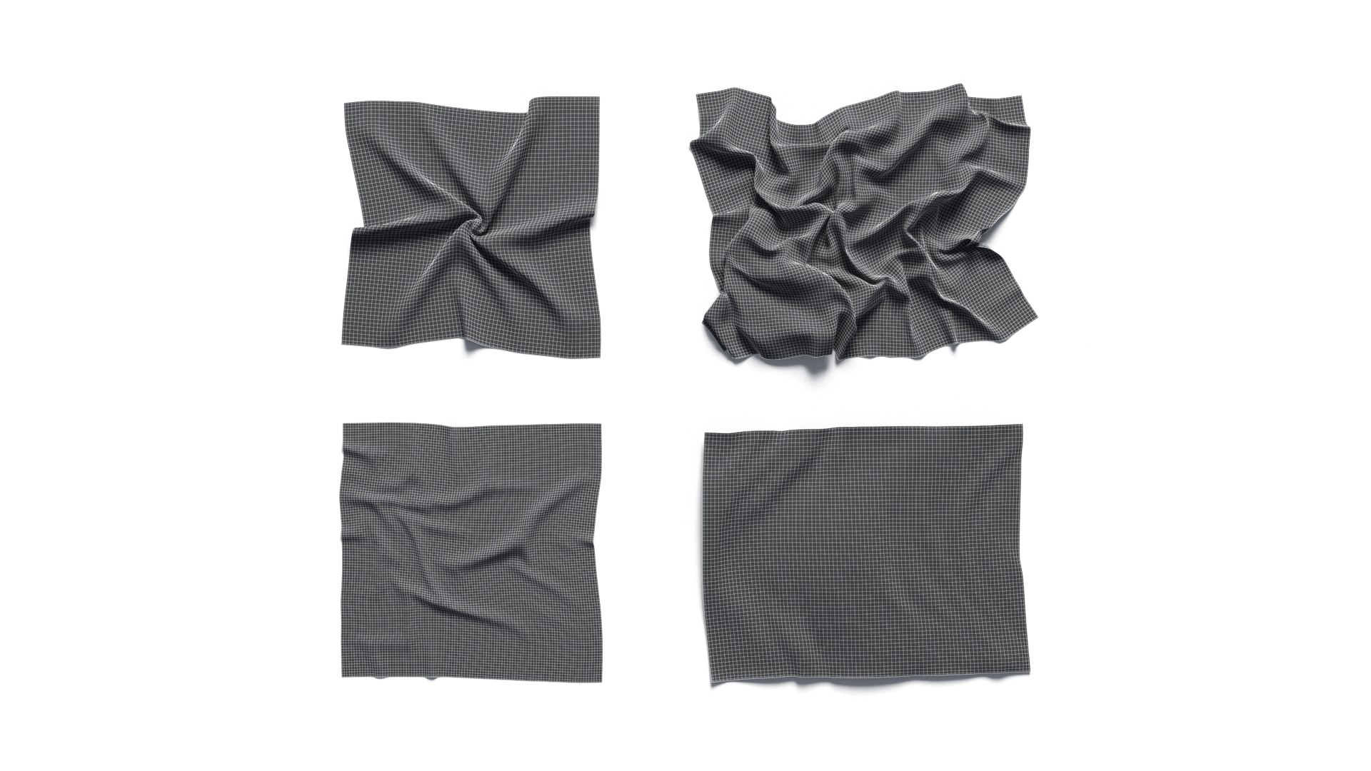 White Crumpled Fabric 4 Types - wrinkled cotton textile set 3D model https://p.turbosquid.com/ts-thumb/yG/vHBrpD/An/wireframe02/jpg/1748877029/1920x1080/fit_q87/0fb0cca91ba8a30b5eb7dadec377700f54edbbb9/wireframe02.jpg