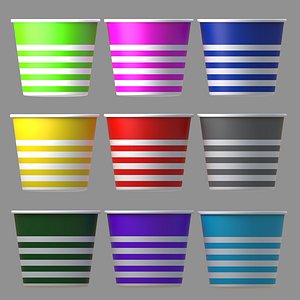 empty striped 03 popcorn tub Collection of 11