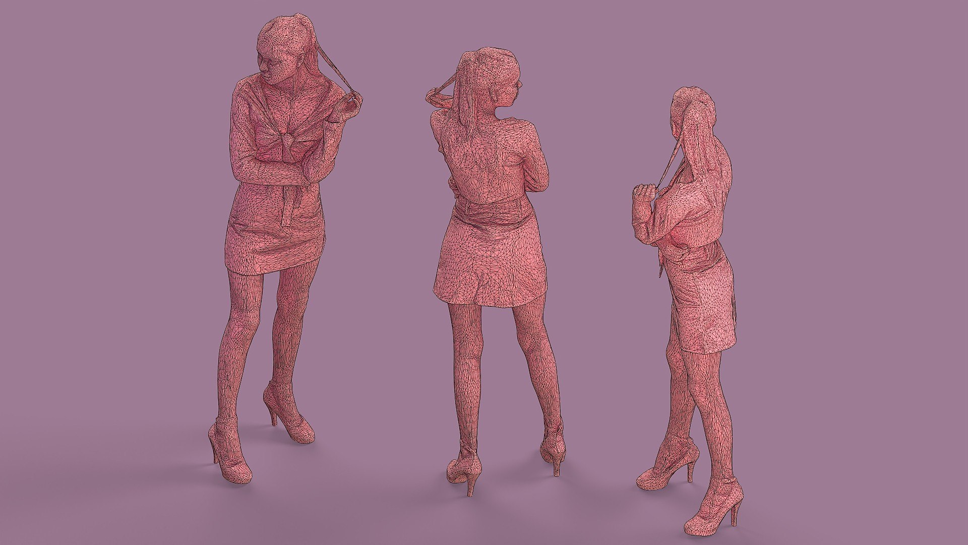 3D Lady In Pink Model - TurboSquid 1848358