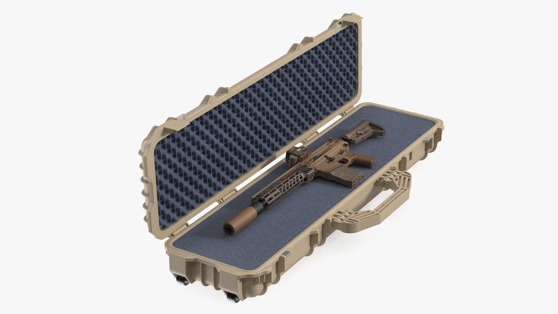 SIG XM7 assault rifle in case 3D model for tactical presentations