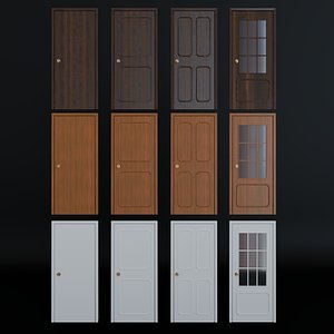 3D Realistic Wooden Door Pack