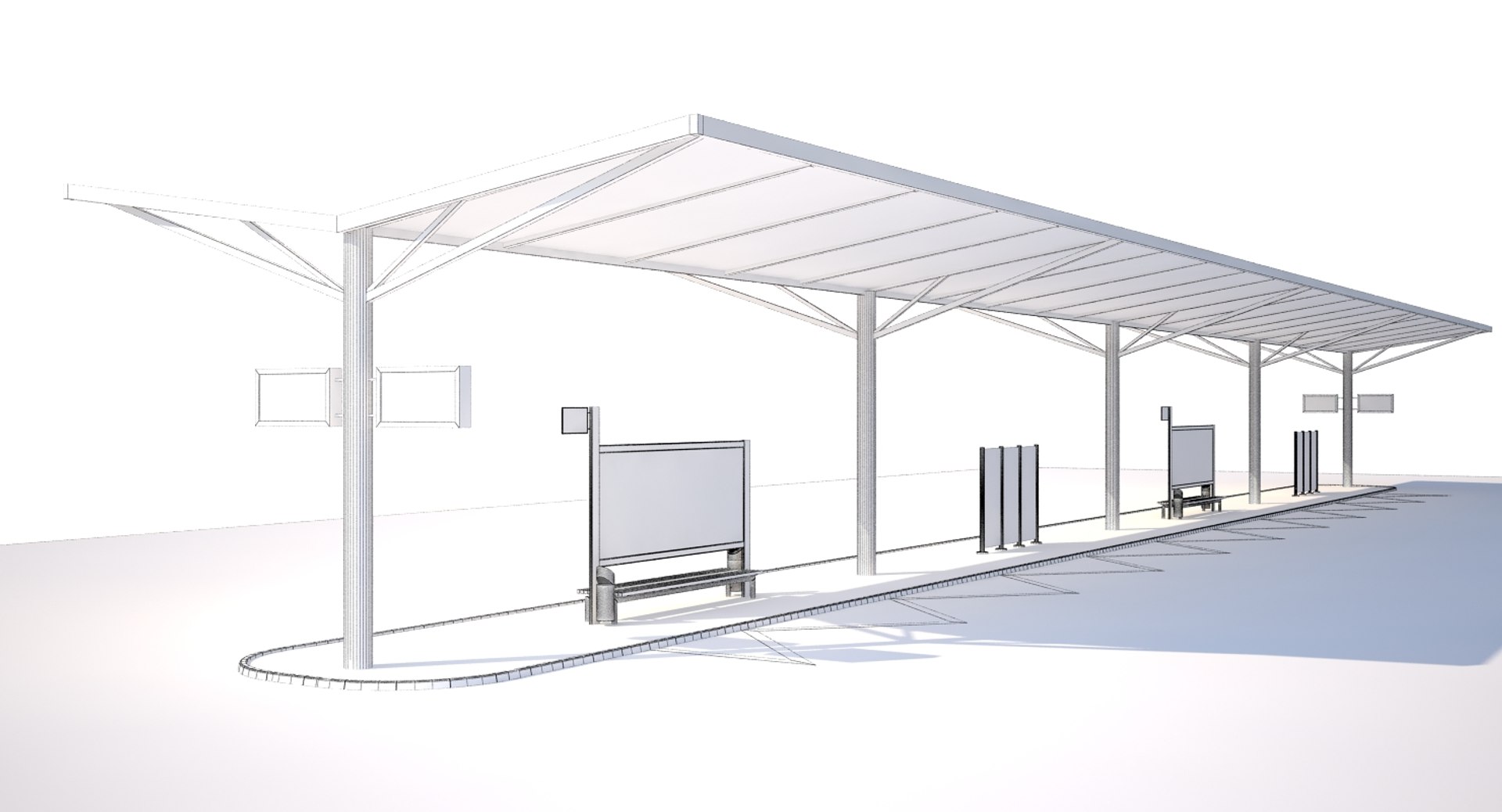 3d Bus Stop Model