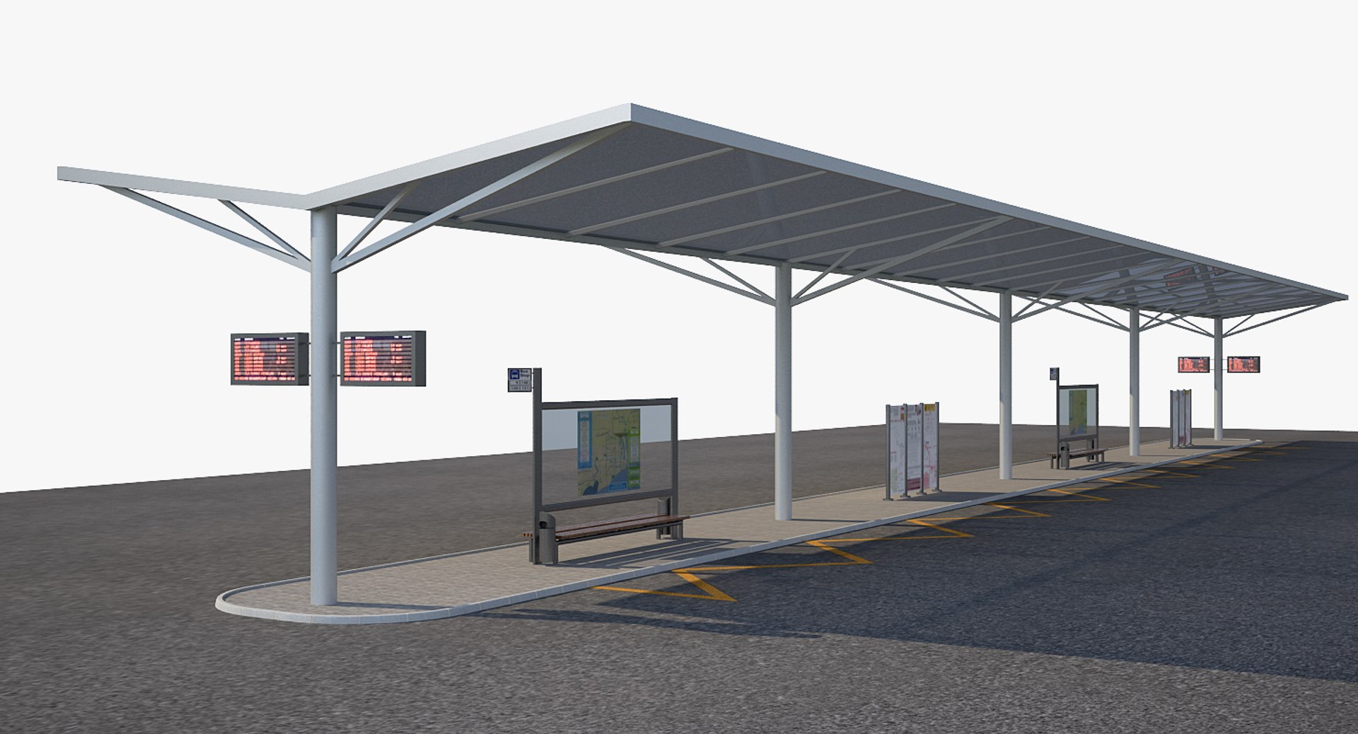3d Bus Stop Model